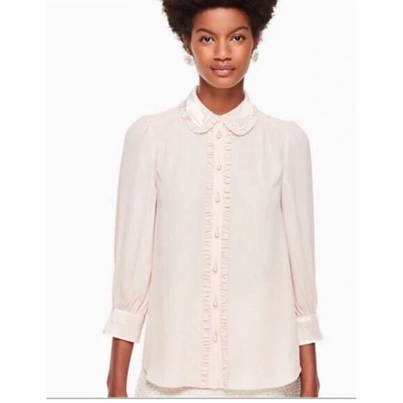 Kate Spade NWT pink blouse with pearl buttons - Picture 1 of 7